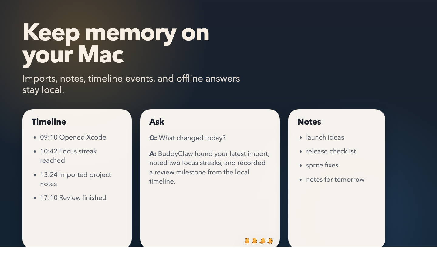 BuddyClaw memory screenshot